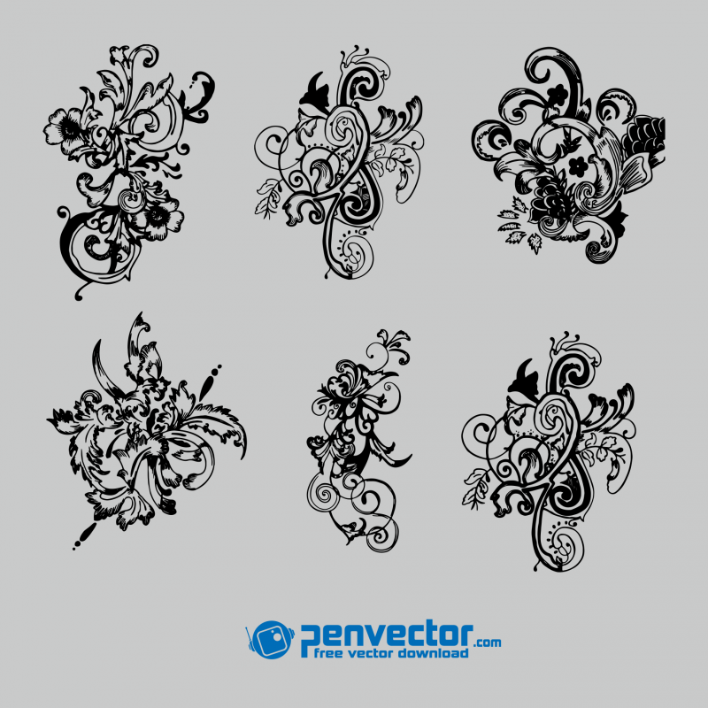 Floral-brush-texture-free-vector