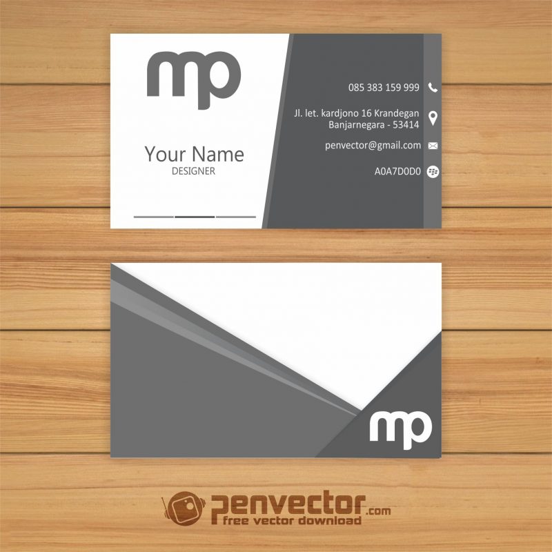 Grey-business-card-free-vector